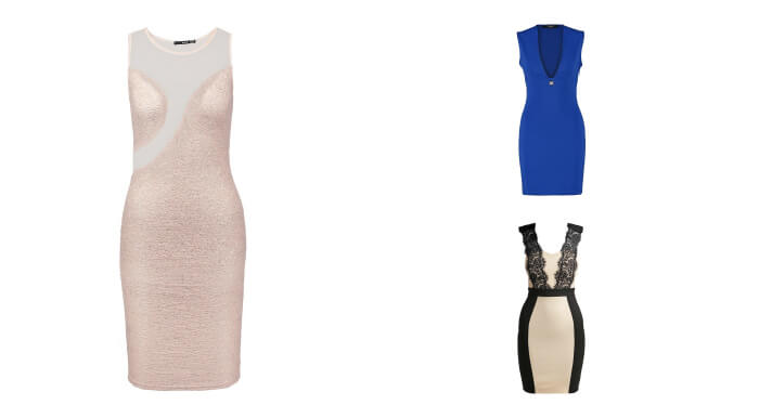 Trzy suekienki na wesele typu bodycon